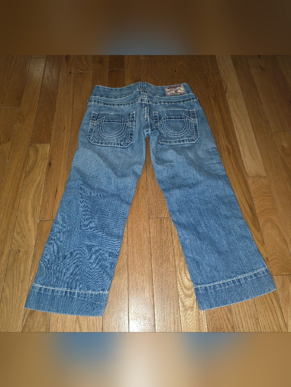 Vintage True Religion Blue Denim Cropped Jeans Size 24 X 19